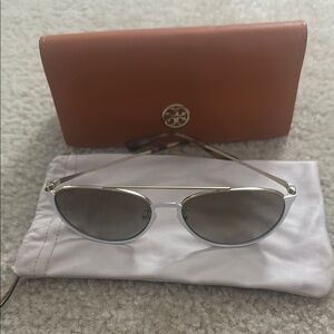 Tory Burch Metallic Aviator Sunglasses